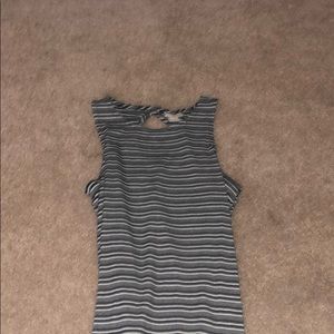 Black and white striped casual dress